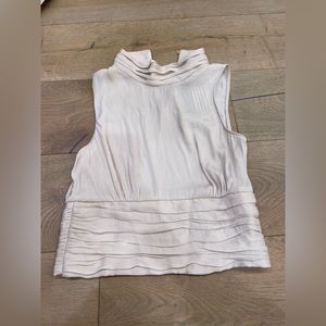 Mock neck satin crop top
